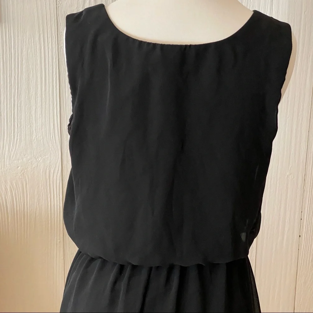 AB Studio Black Dress with Bow and Gathered Waist Size Small - Picture 10 of 14